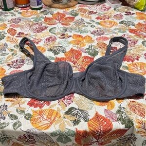 Gray Third Love unlined modern mesh scoop bra 40B